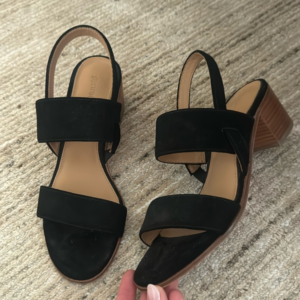 Soludos black suede sandals 7.5